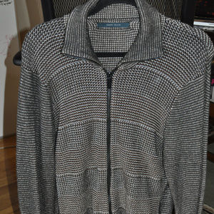 Perry Ellis Knitted Zip-Up Sweater (L)